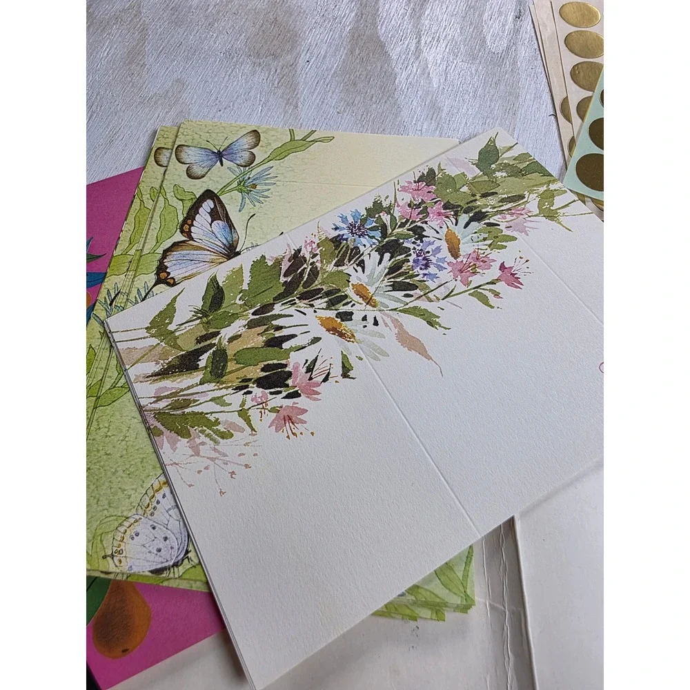 Vintage Current Inc Just a Notes Stationery Set Floral Sunflower Butterfly Boho
